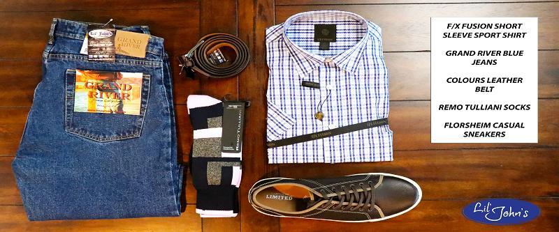 Shirt, denim and accessories — original Lil' John's photograph